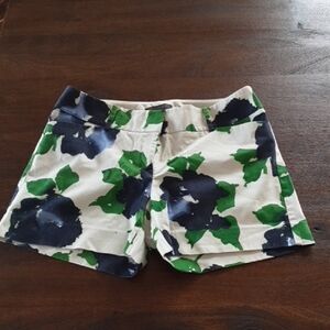 Outback High Waist Floral Shorts - Green and Blue